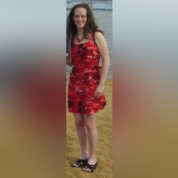 Y2K 90’s Red Summer Dress Size Medium - Picture 11 of 13